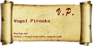 Vogel Piroska névjegykártya