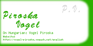 piroska vogel business card